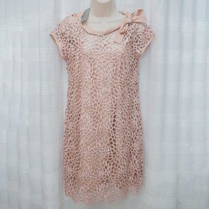 Crochet Lace Bow Blush 2 Piece Mini Dress